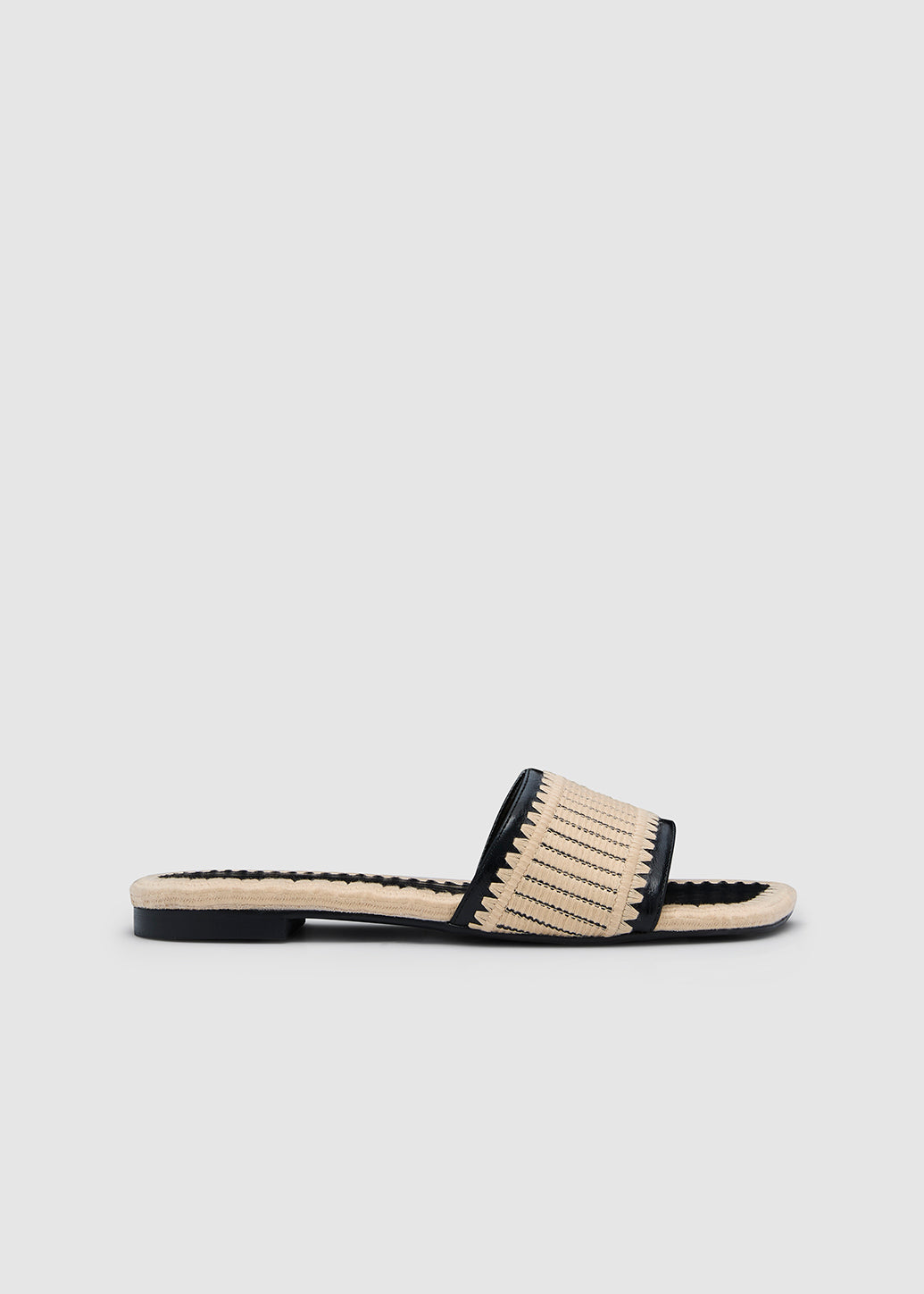 WOVEN STRAP SLIDE SANDALS