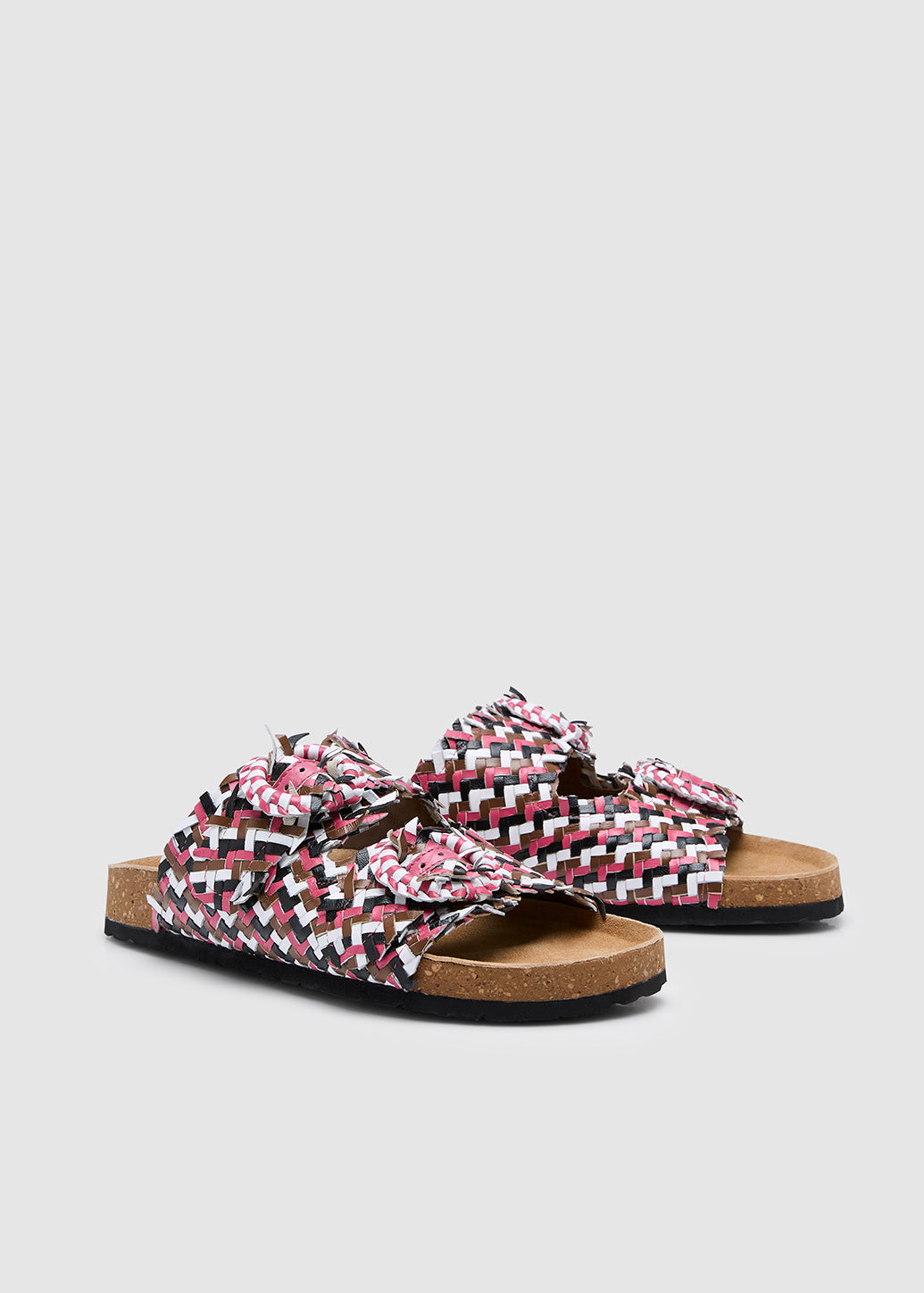 WOVEN DOUBLE-STRAP SANDALS