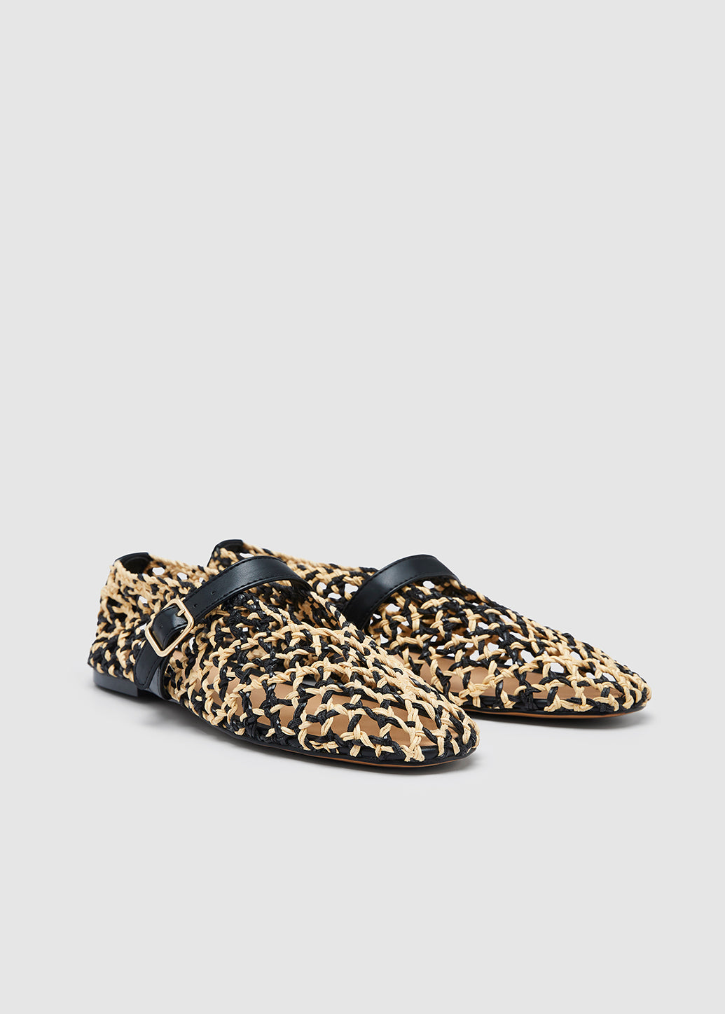 WOVEN POINTED-TOE MARY JANE