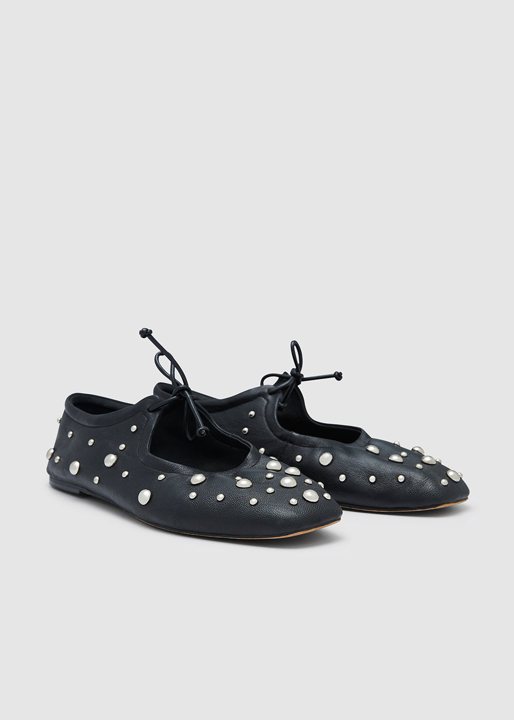 STUDDED MARY JANE FLATS