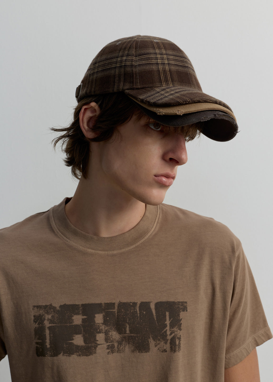 TRIPLE LAYERS PLAID CAP