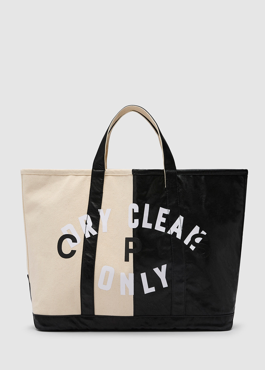 DRY CLEAN ONLY TWO-TONE TOTE BAG