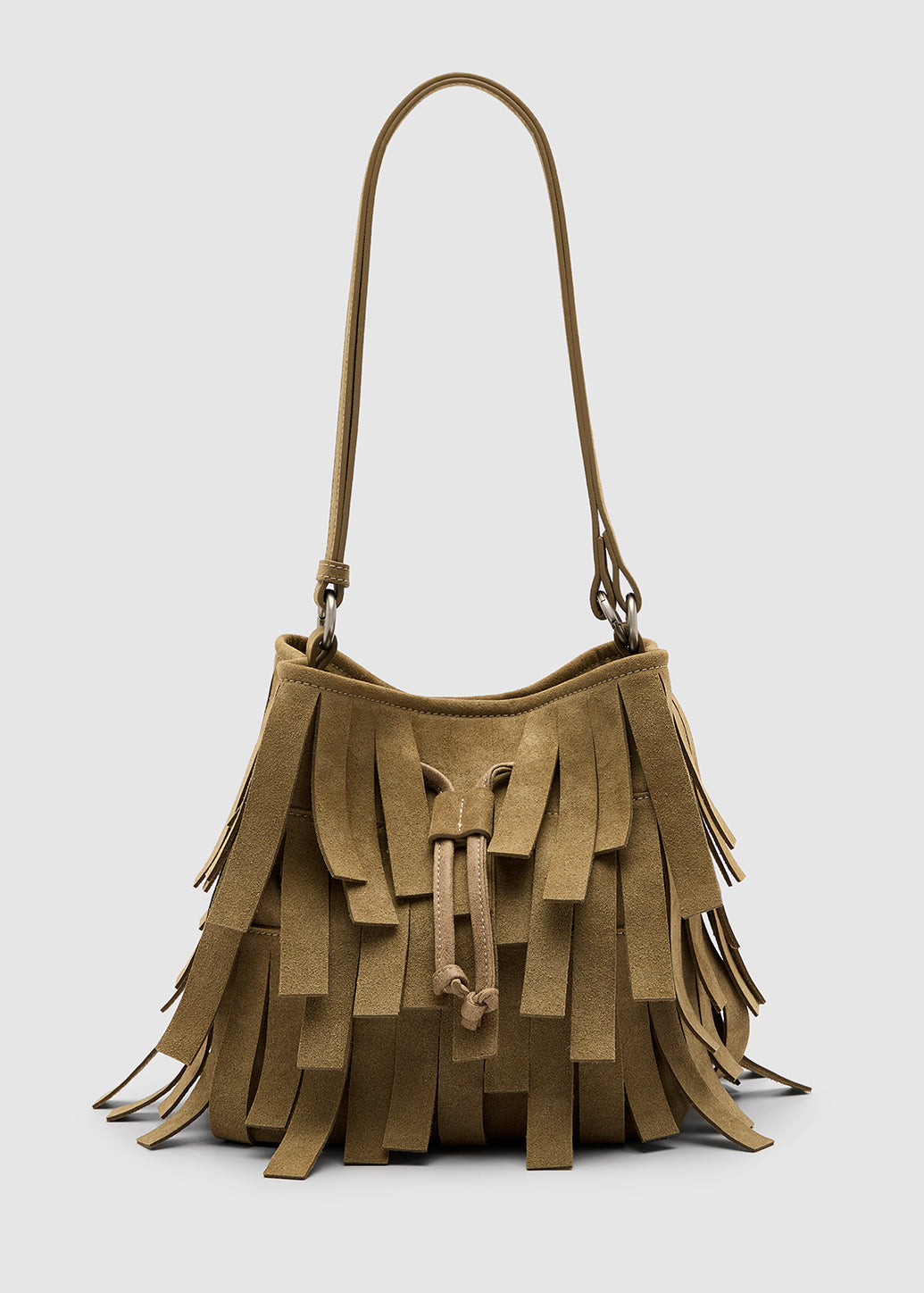 FRINGE BUCKET BAG