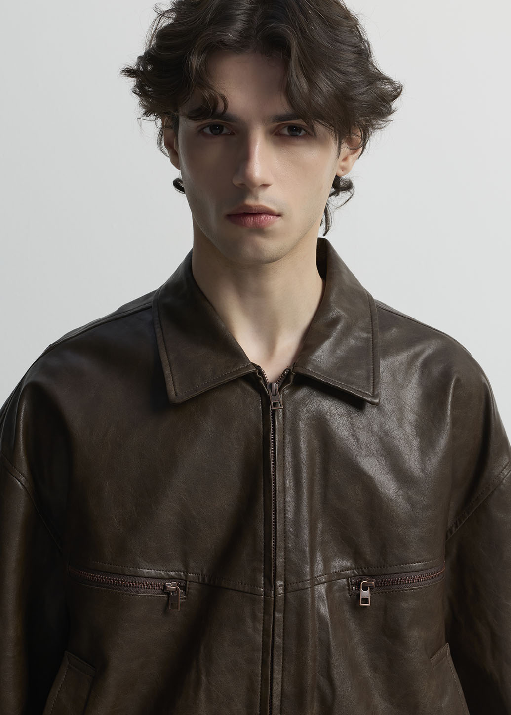 LEATHER BOMBER JACKET