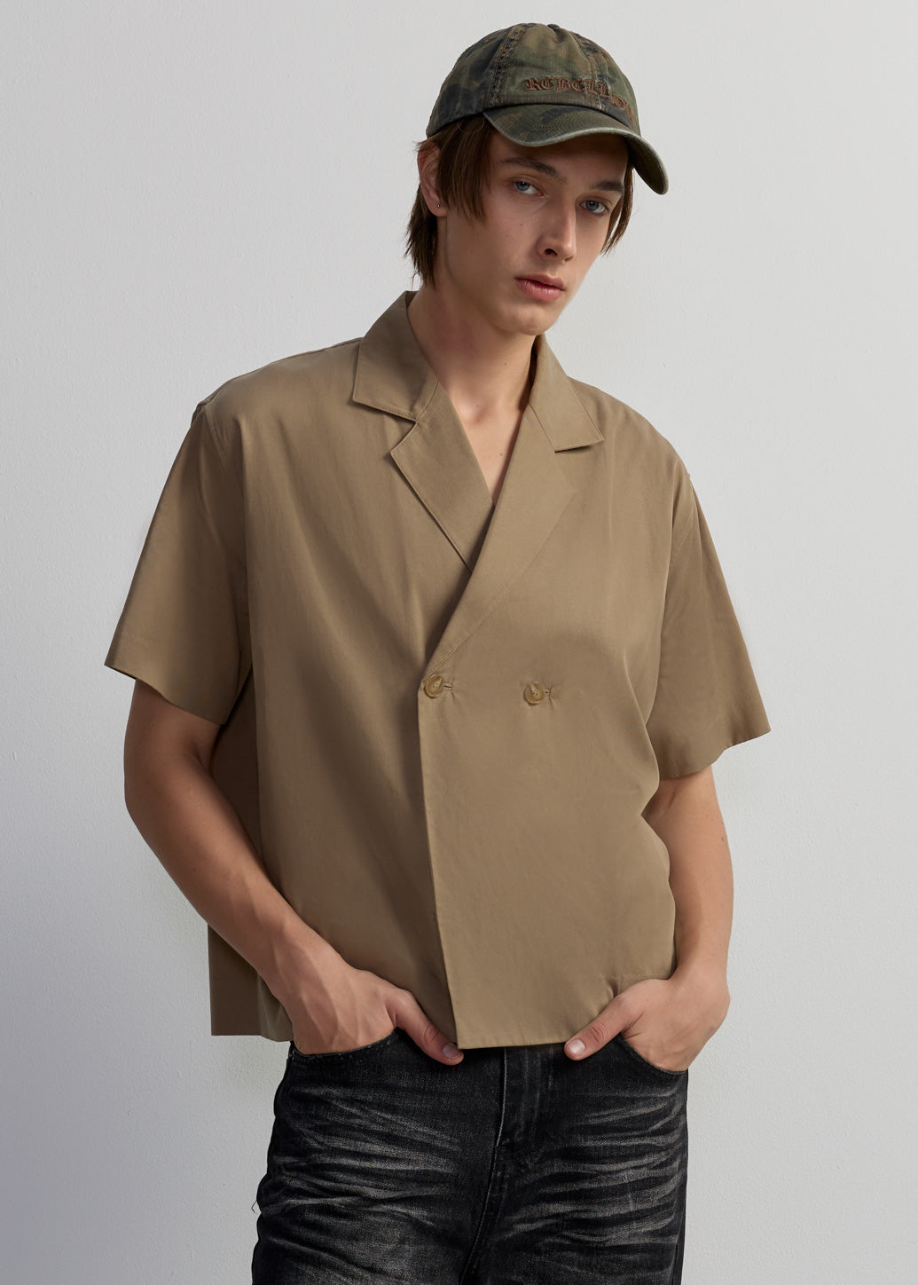 WRINKLED CAMP COLLAR SHIRT