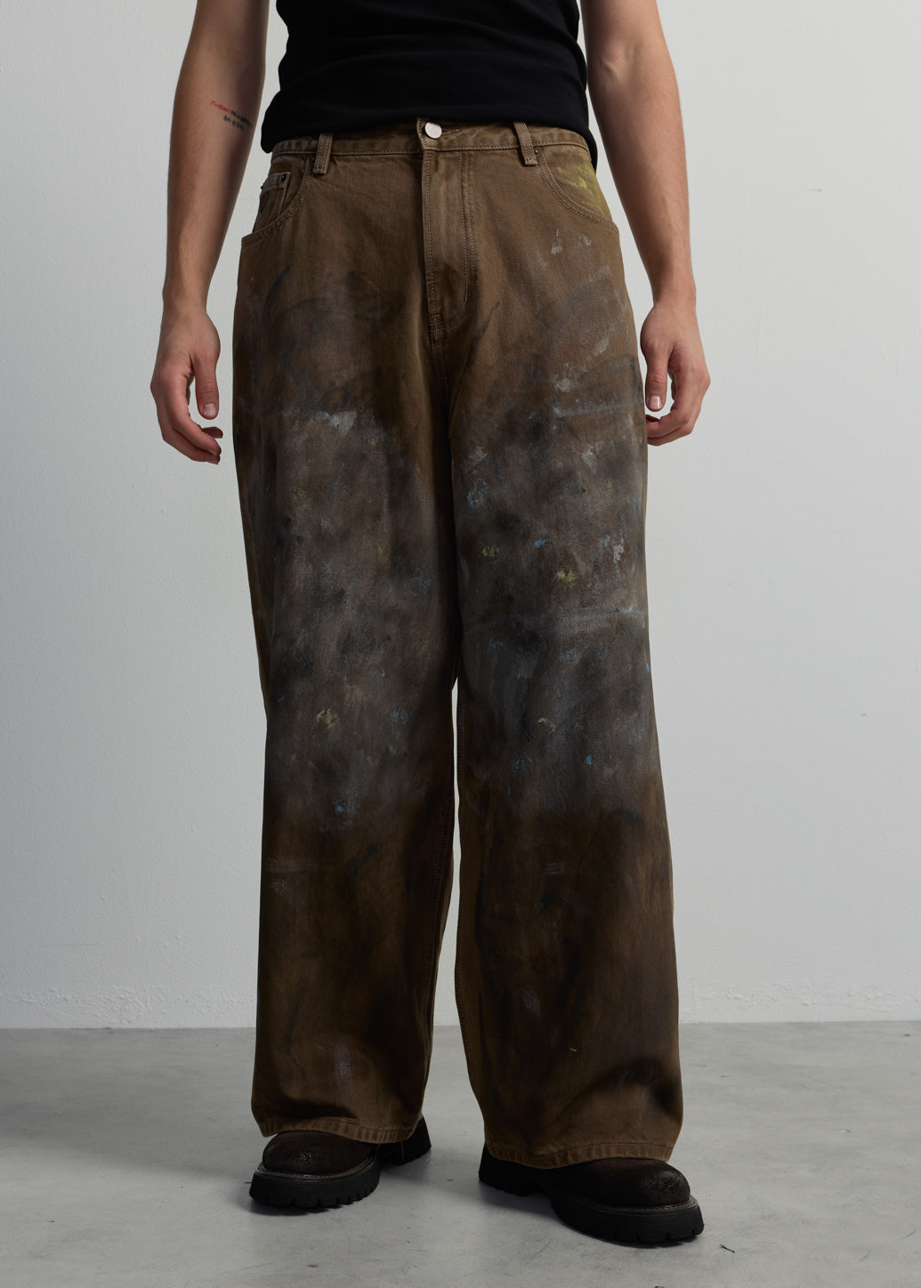 BROWN WASHED JEANS