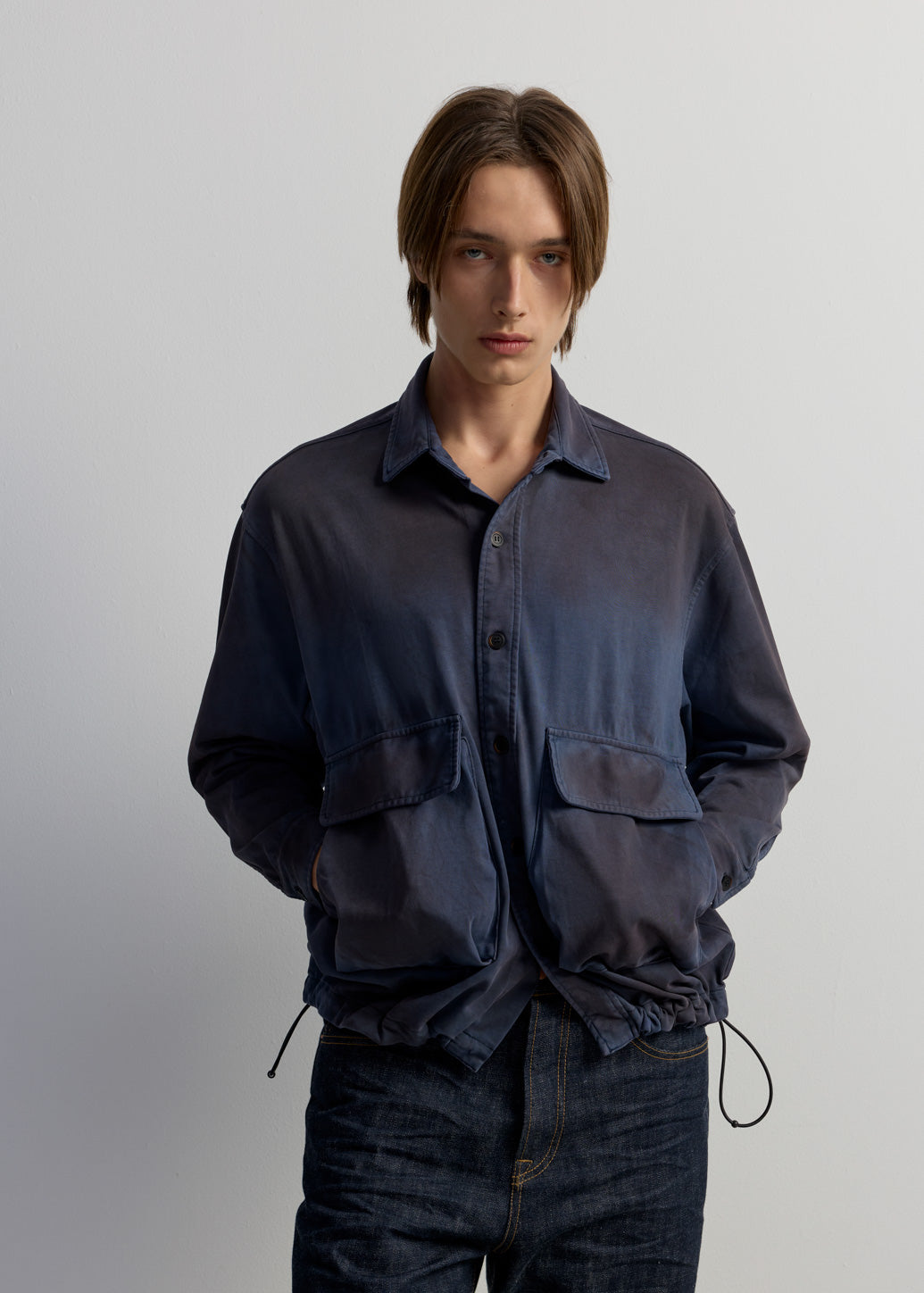 BLUE WASHED OVERSIZED SHACKET
