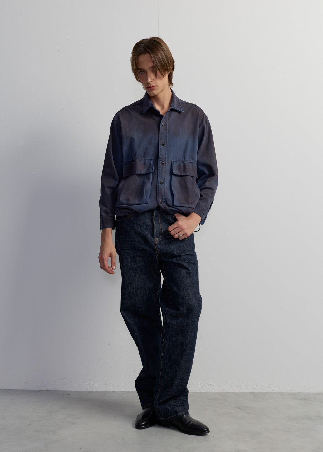BLUE WASHED OVERSIZED SHACKET