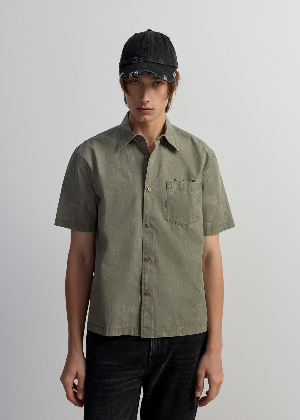 GREEN WASHED SHIRT