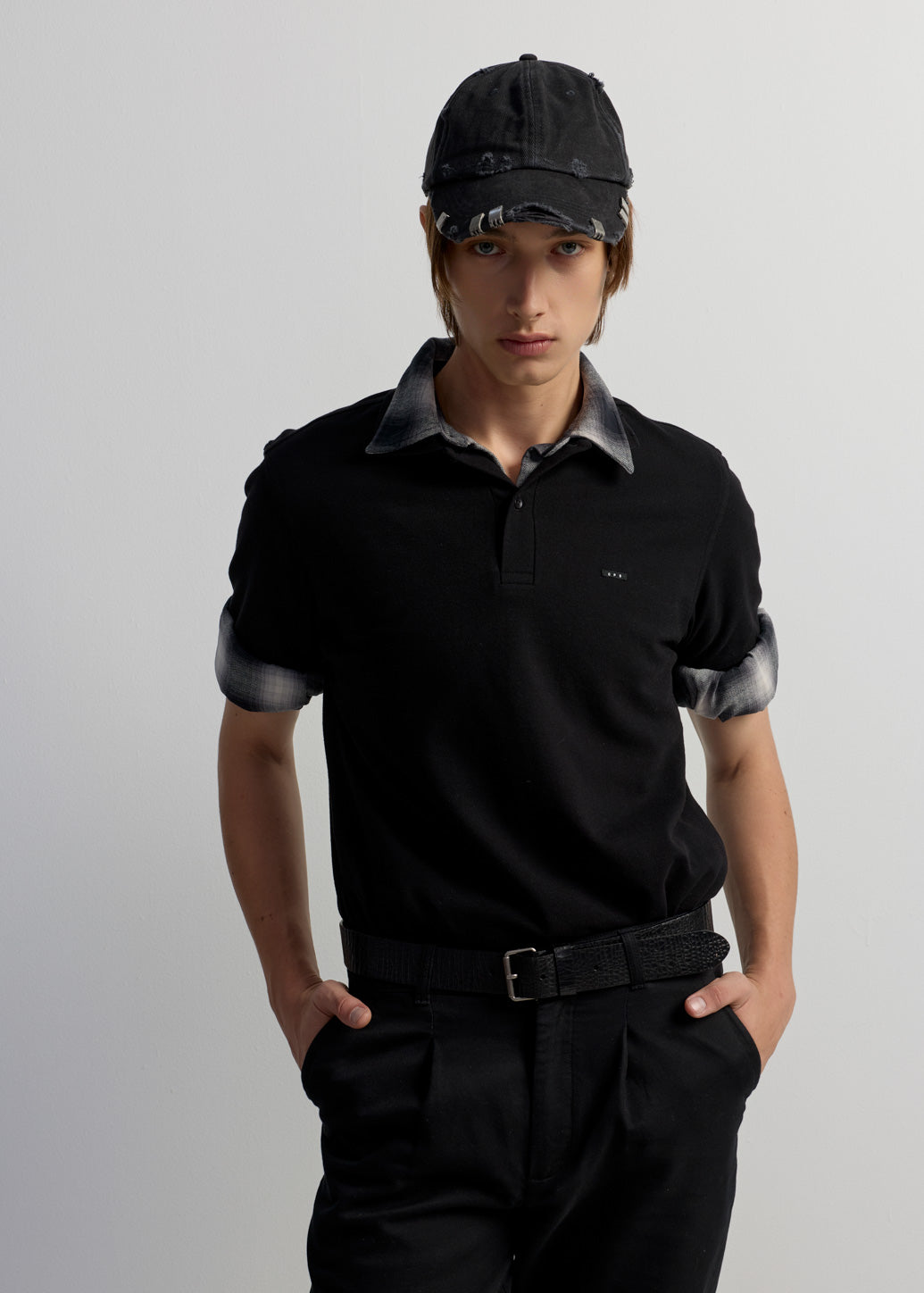DESTROYED SHORT-SLEEVE POLO SHIRT