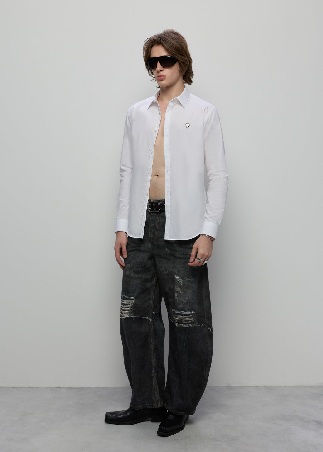 LONG-SLEEVE POPLIN SHIRT
