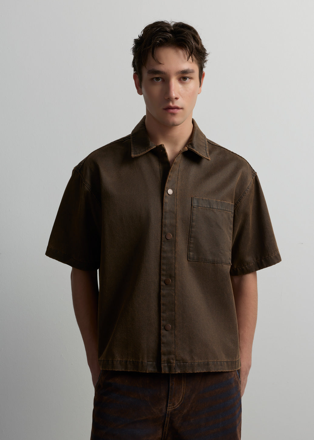 SHORT SLEEVE CAMP COLLAR SHIRT