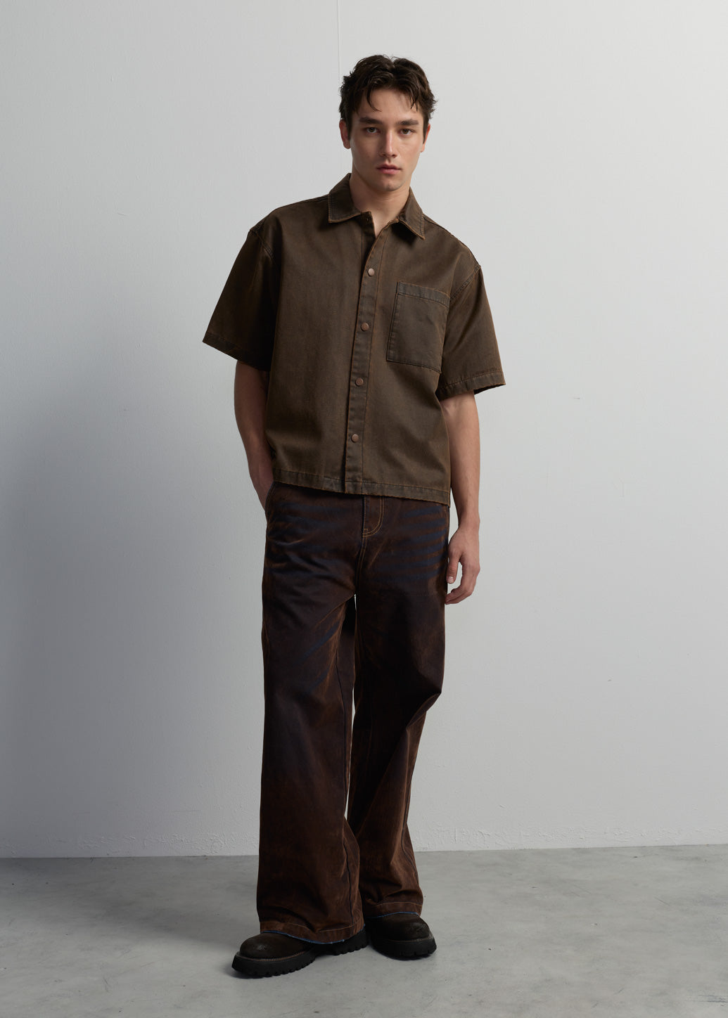 SHORT SLEEVE CAMP COLLAR SHIRT