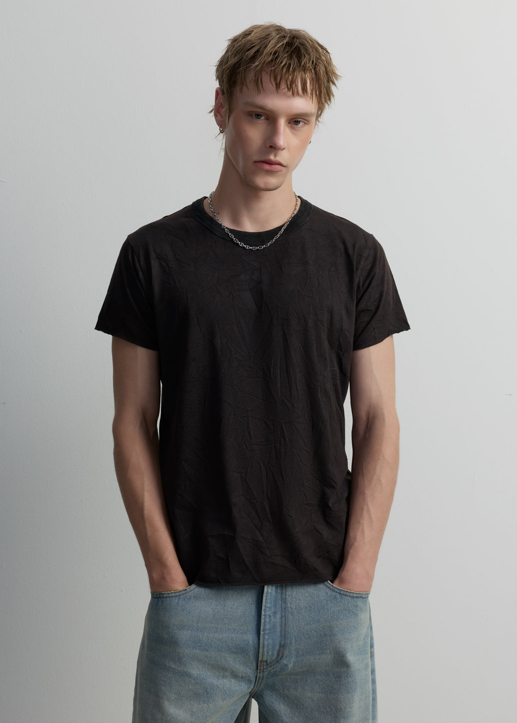 DARK GREY SOLID BABY TEE