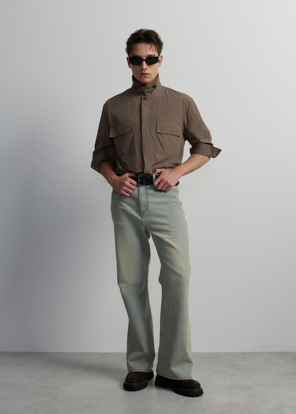 WASHED BOOTCUT JEANS