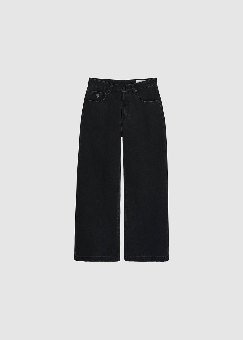 BLACK WASHED STRAIGHT JEANS