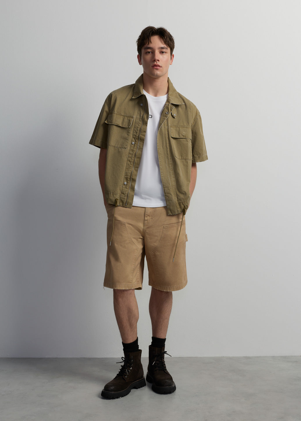 BROWN DOUBLE-KNEE CARPENTER SHORTS