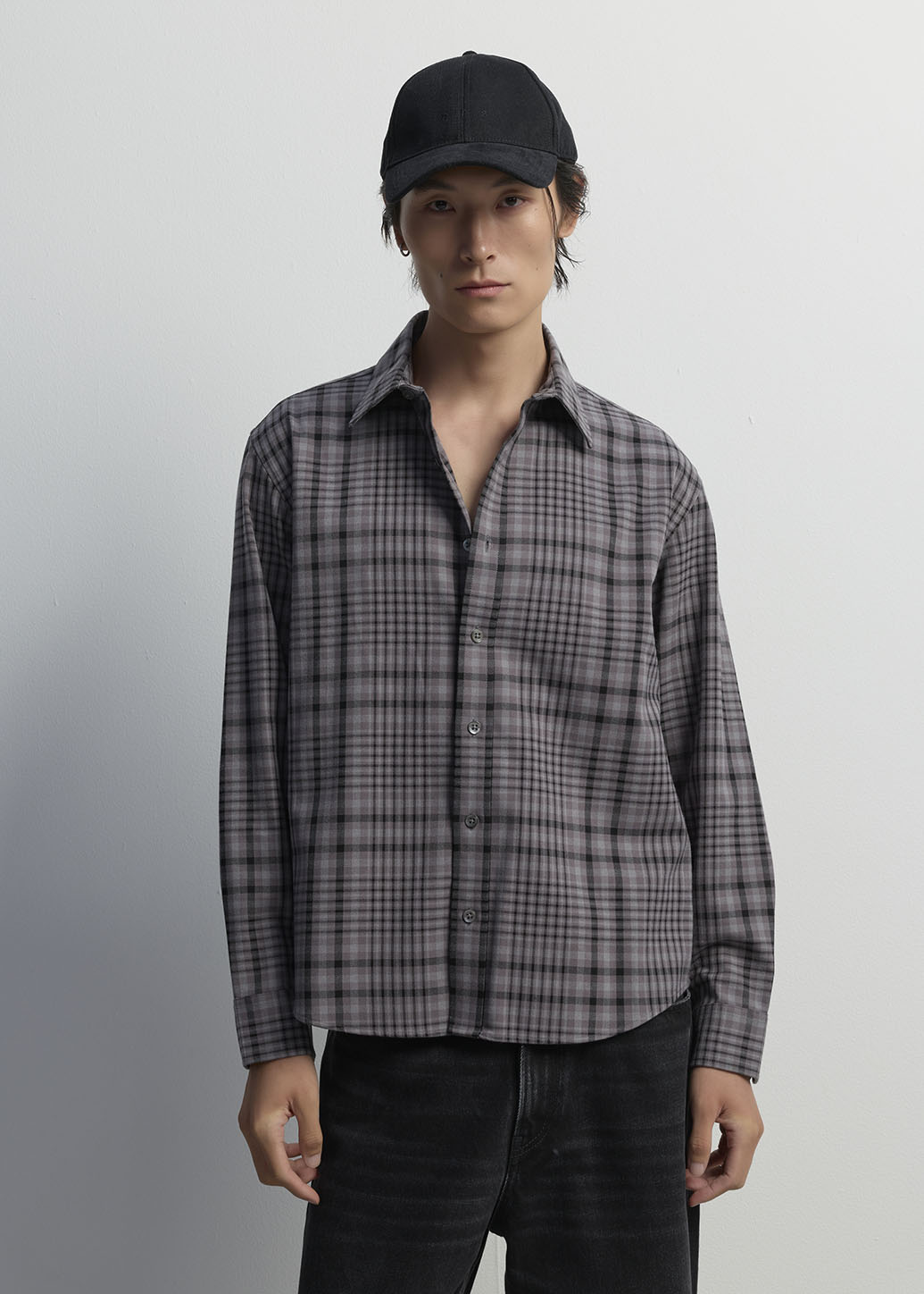 CHECK STRETCH LONG-SLEEVE SHIRT