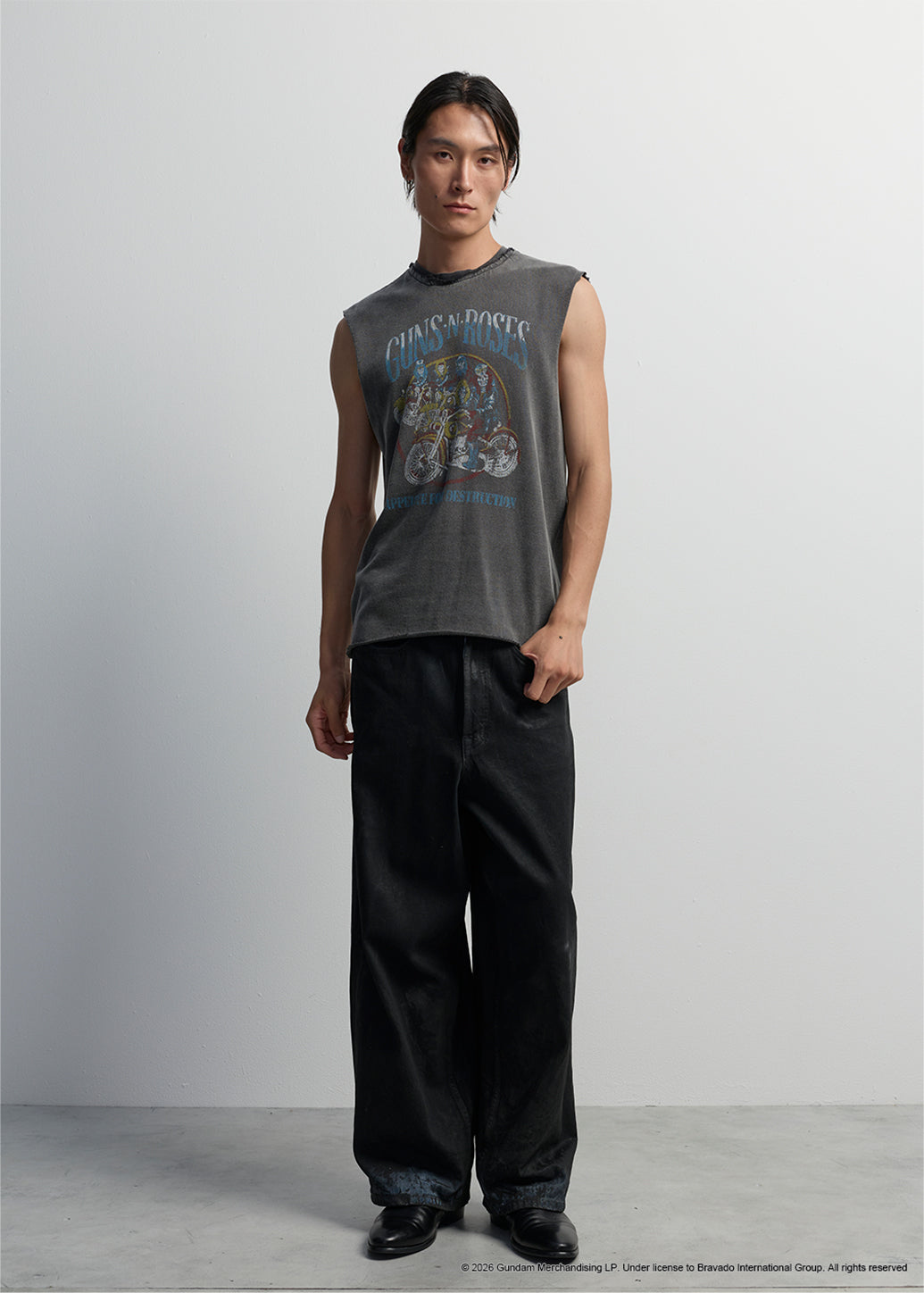 GUNS N' ROSES BIKER GRAPHIC SLEEVELESS TEE