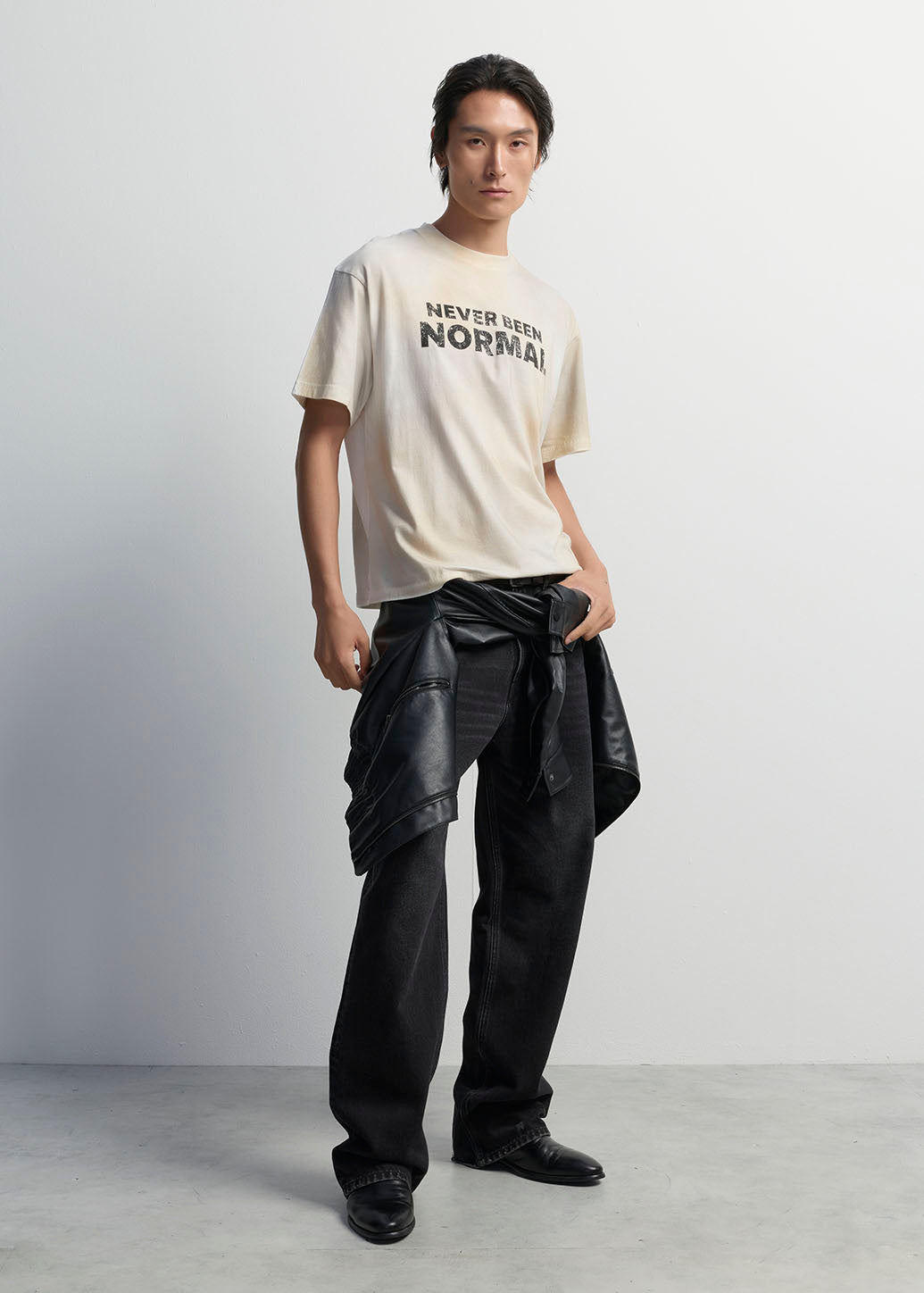 NEVER BEEN NORMAL STAINED TEE