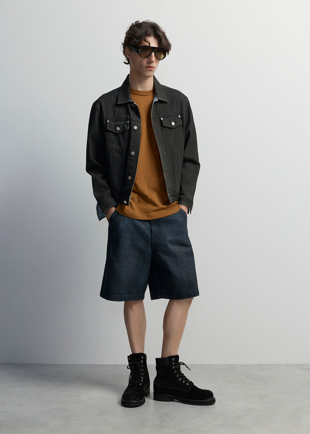 WASHED DENIM BERMUDA SHORTS