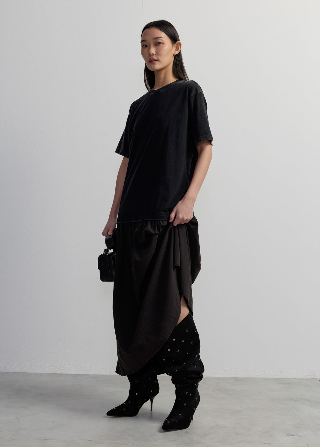 DISTRESSED TEE MAXI DRESS