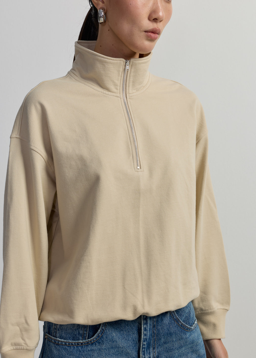 OVERSIZED QUARTER-ZIP SWEATSHIRT