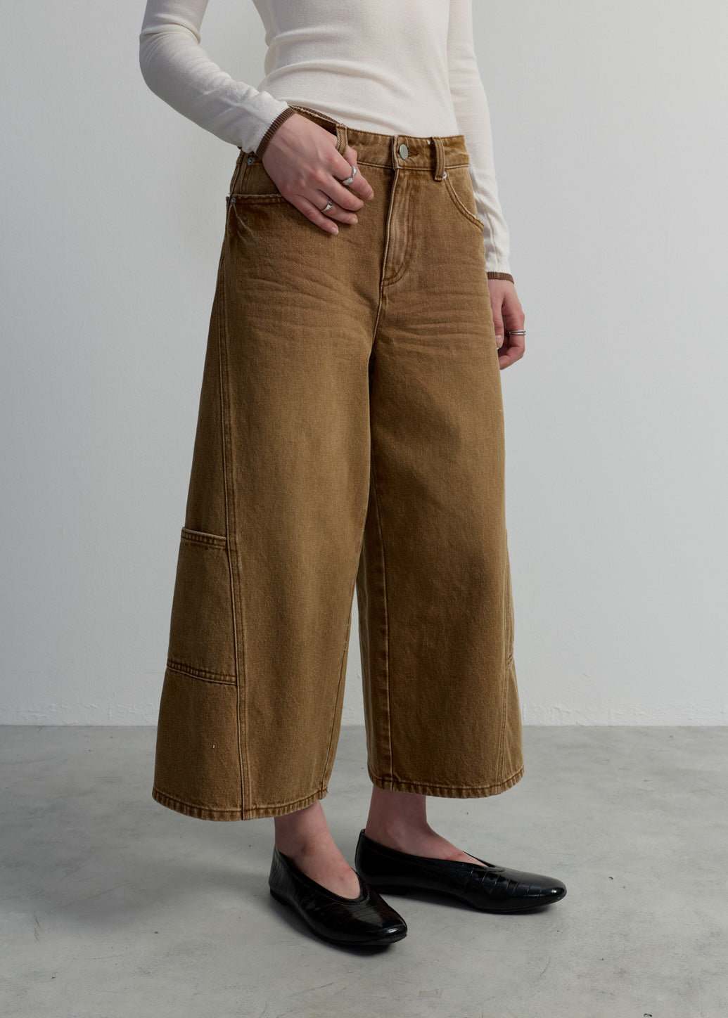 BEIGE CULOTTES JEANS