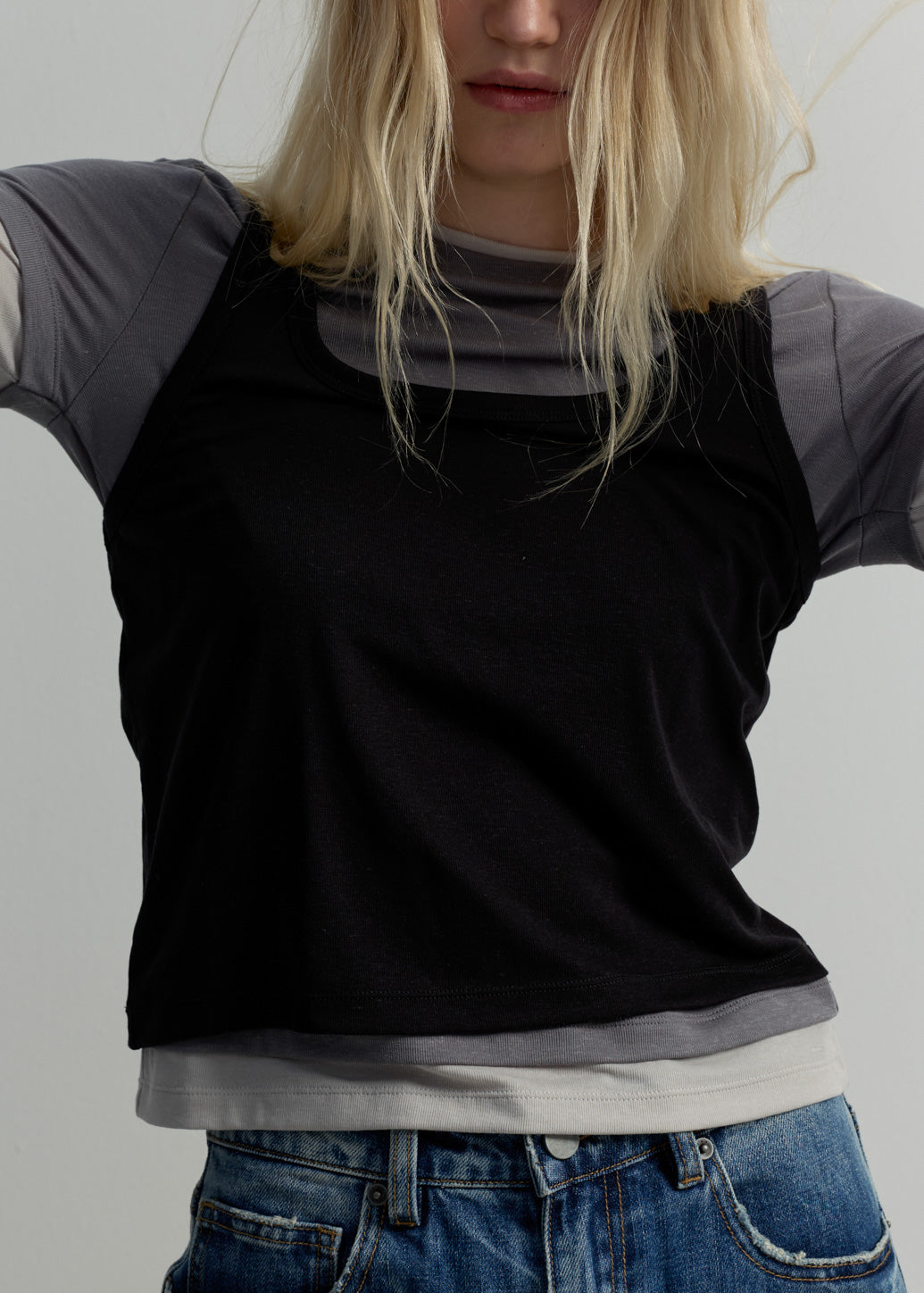 LAYERED RELAXED LONG-SLEEVE TOP