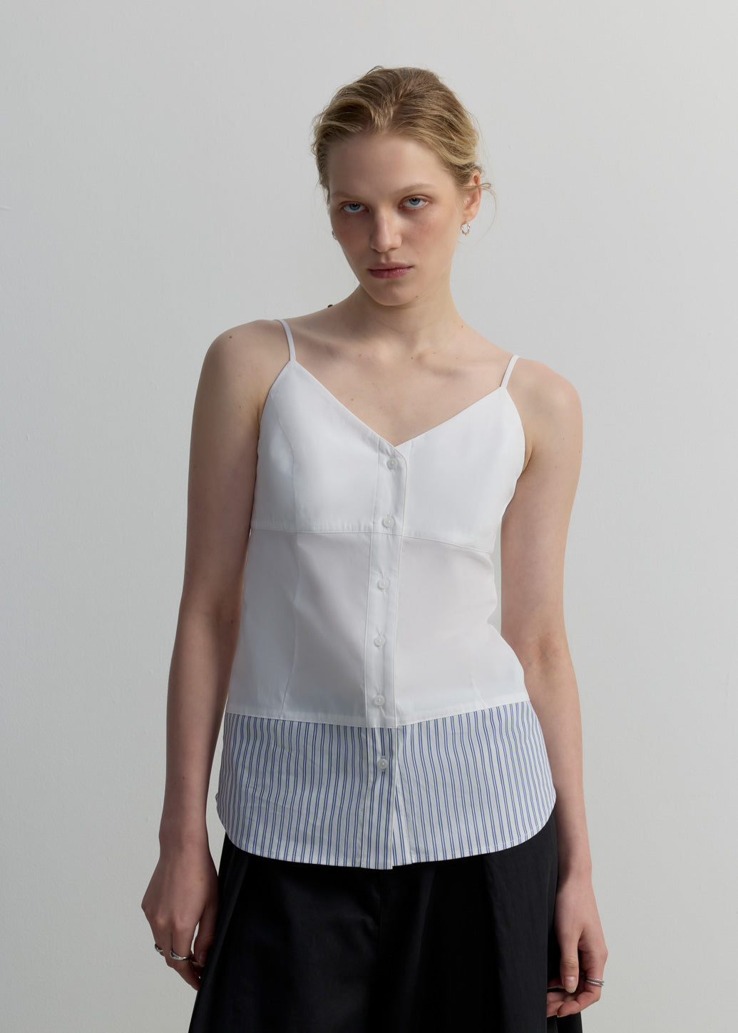 MIXED-MEDIA CAMISOLE TOP