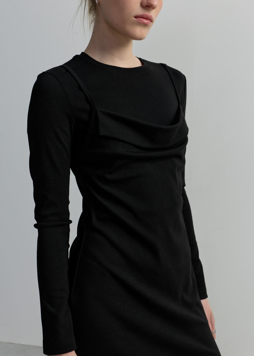 LAYERED LONG SLEEVE MINI DRESS