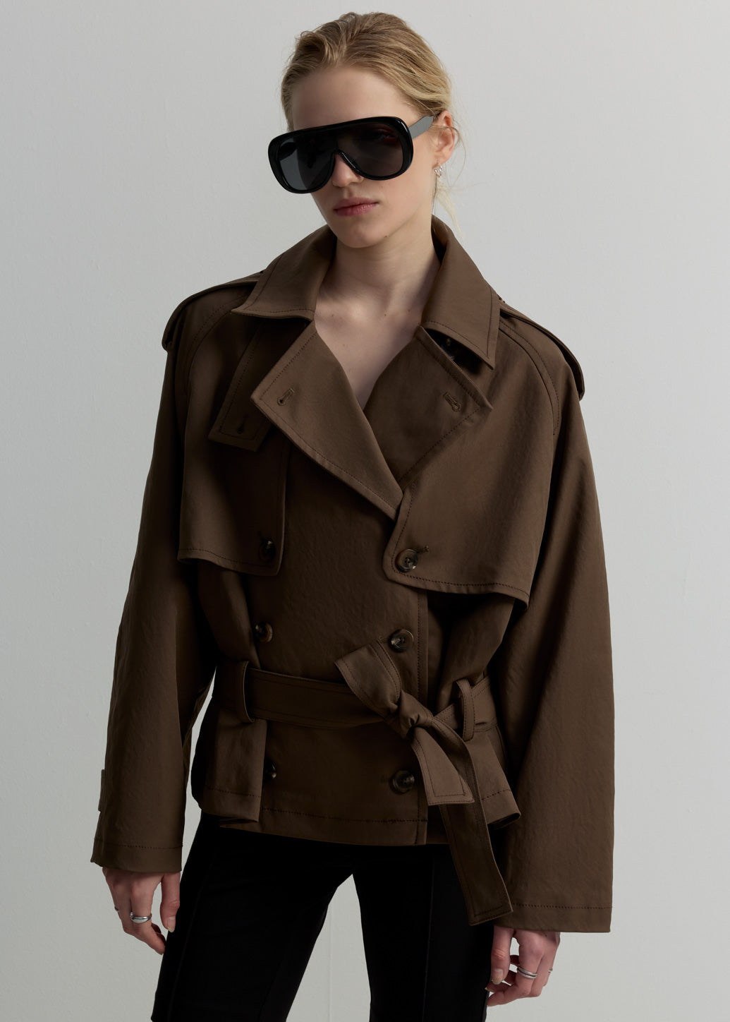 SHORT BELTED TRENCH JACKET