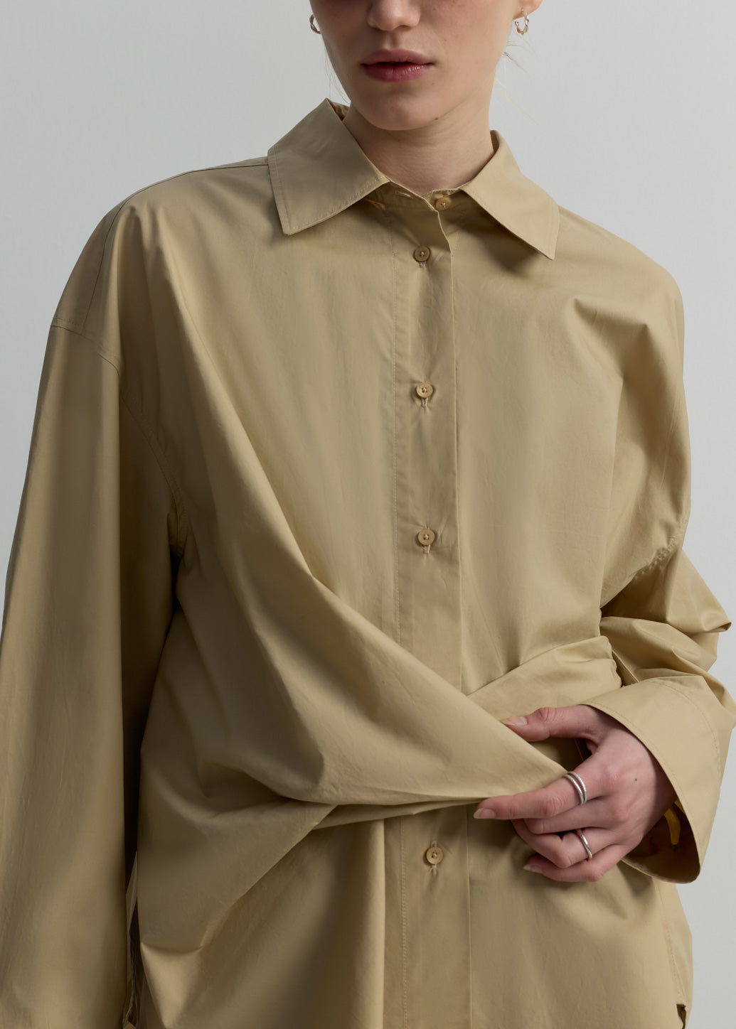 BROWN WRAP COTTON BLOUSE