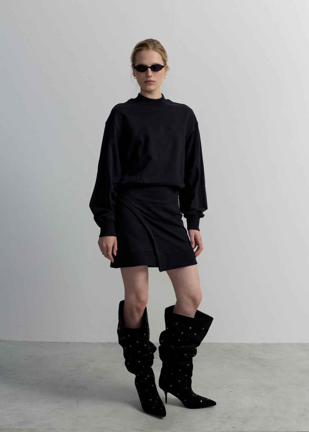 RAW EDGE SWEAT DRESS