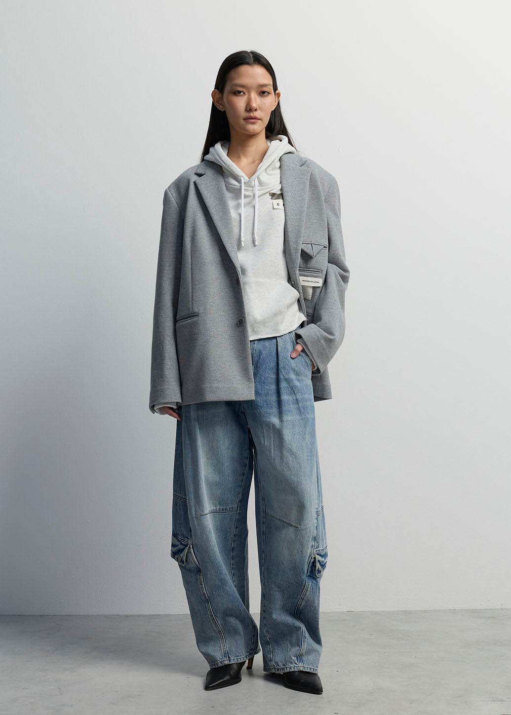 RAW EDGE CROP HOODIE