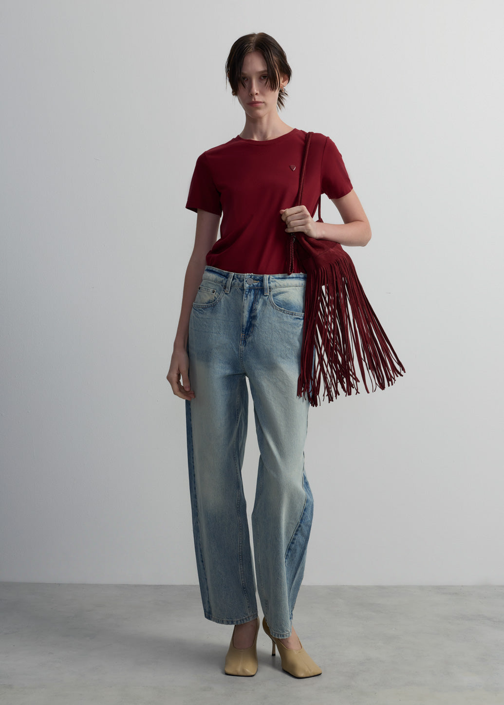 MID-RISE BARREL JEANS