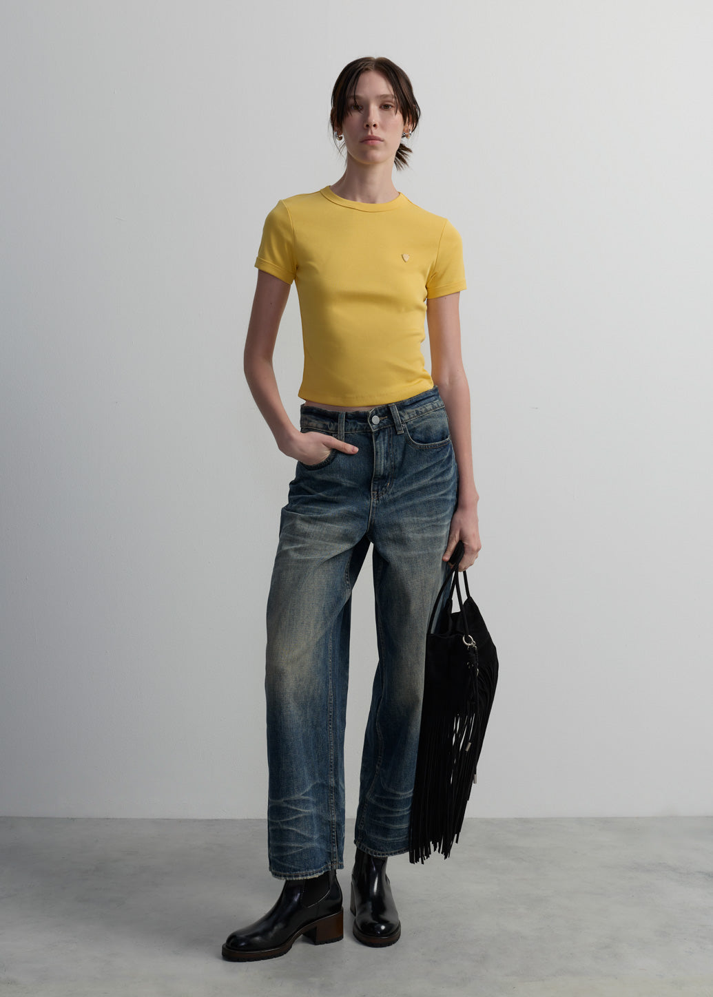 MID-RISE BAGGY DROP CROTCH JEANS