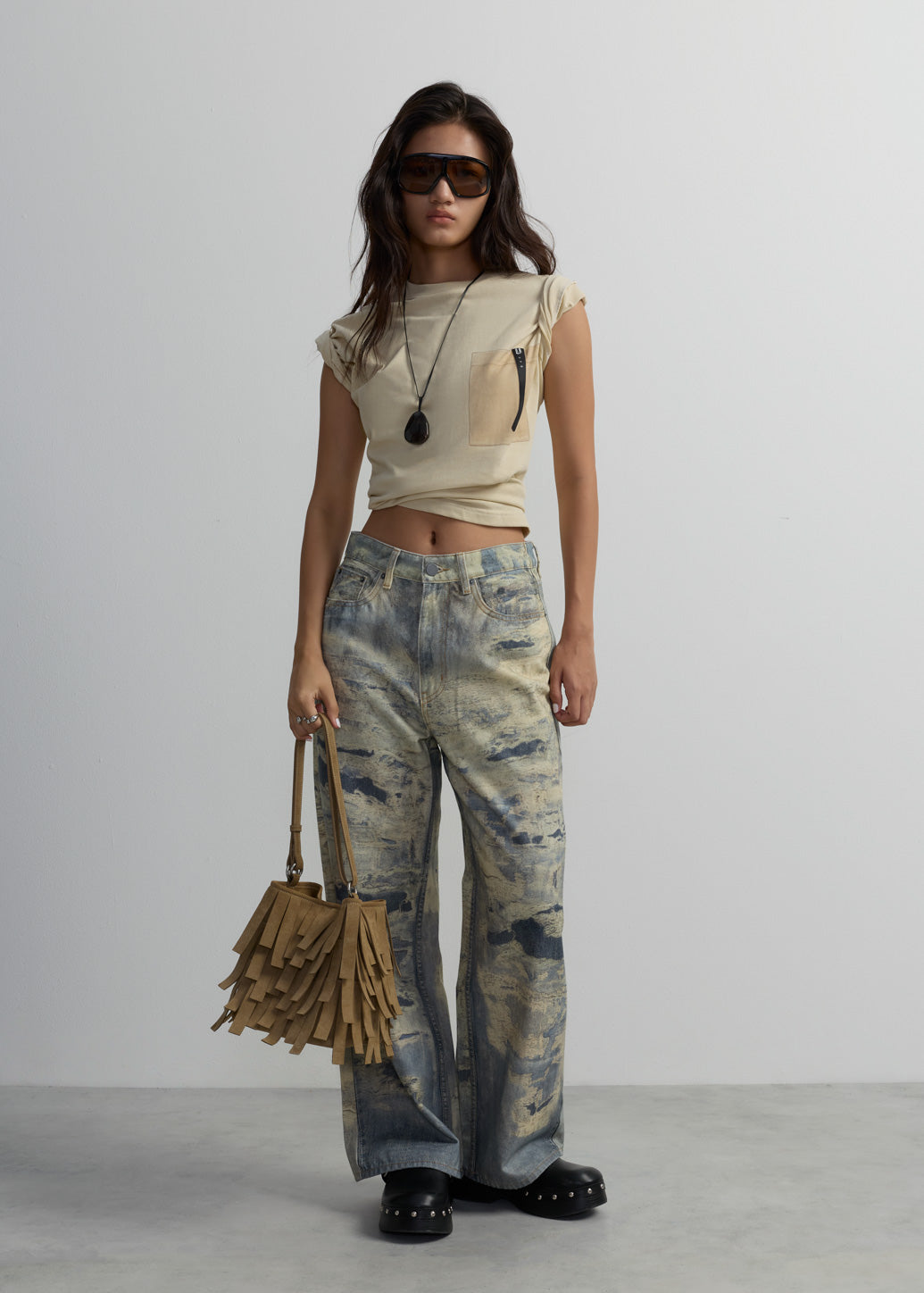 RIPPED BAGGY DROP CROTCH JEANS