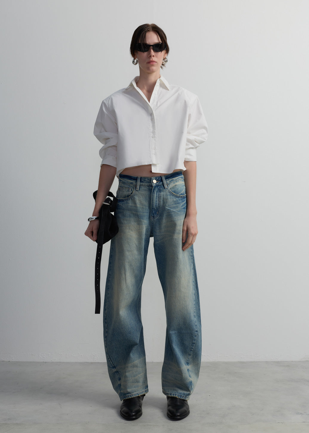 CROPPED COTTON SHIRT