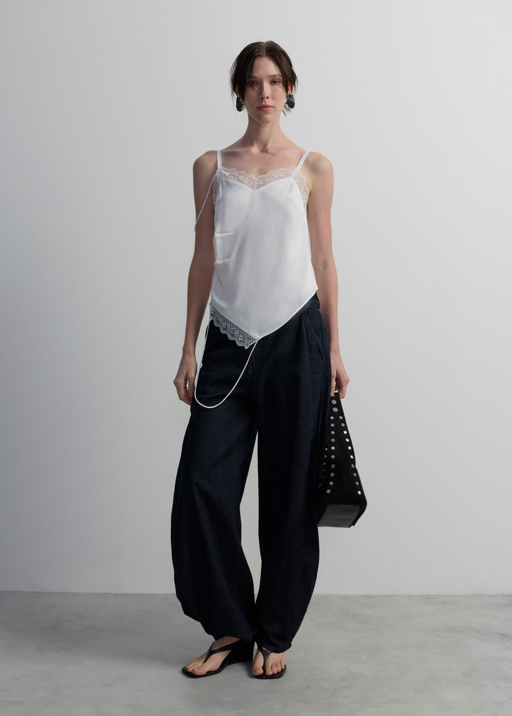 LACE-TRIM SATIN CAMISOLE