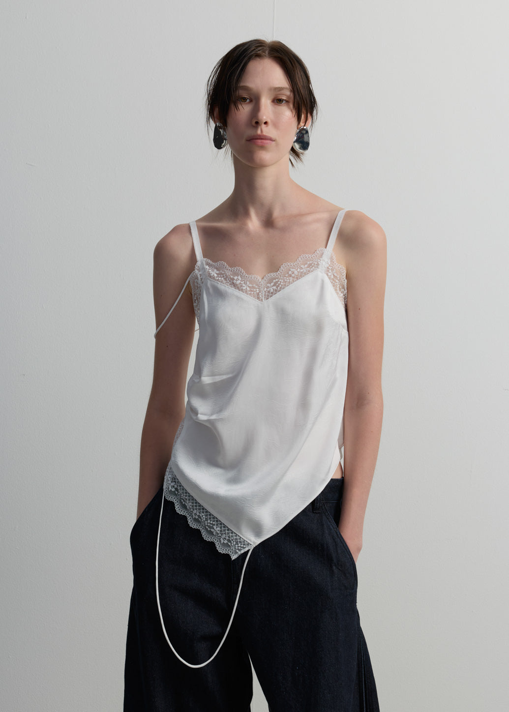 LACE-TRIM SATIN CAMISOLE