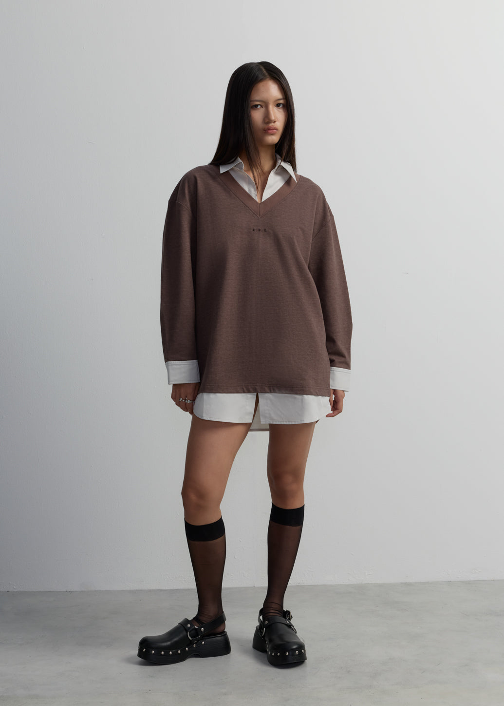 LAYERED MINI SHIRT DRESS