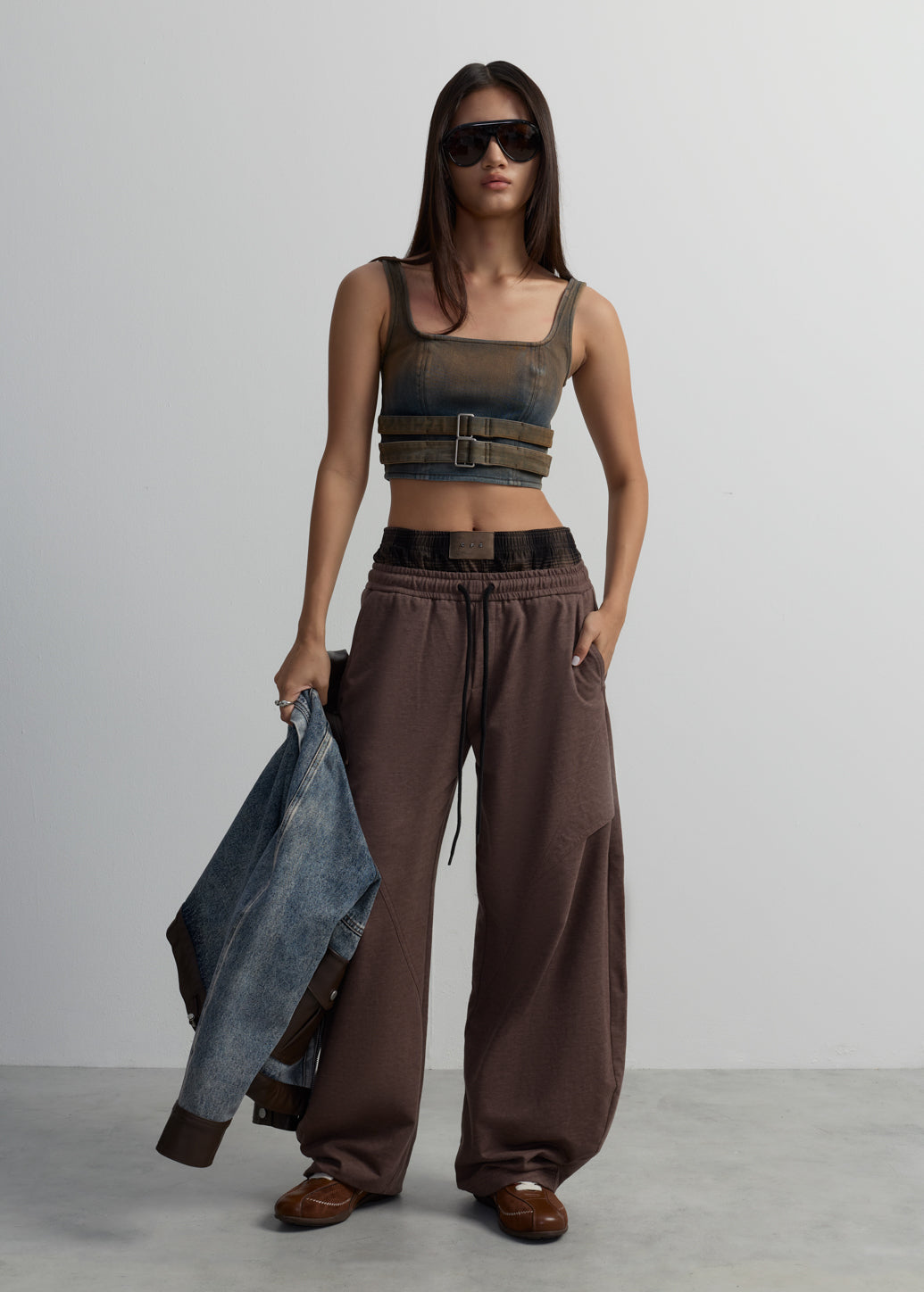 DOUBLE WAIST TRACK PANTS