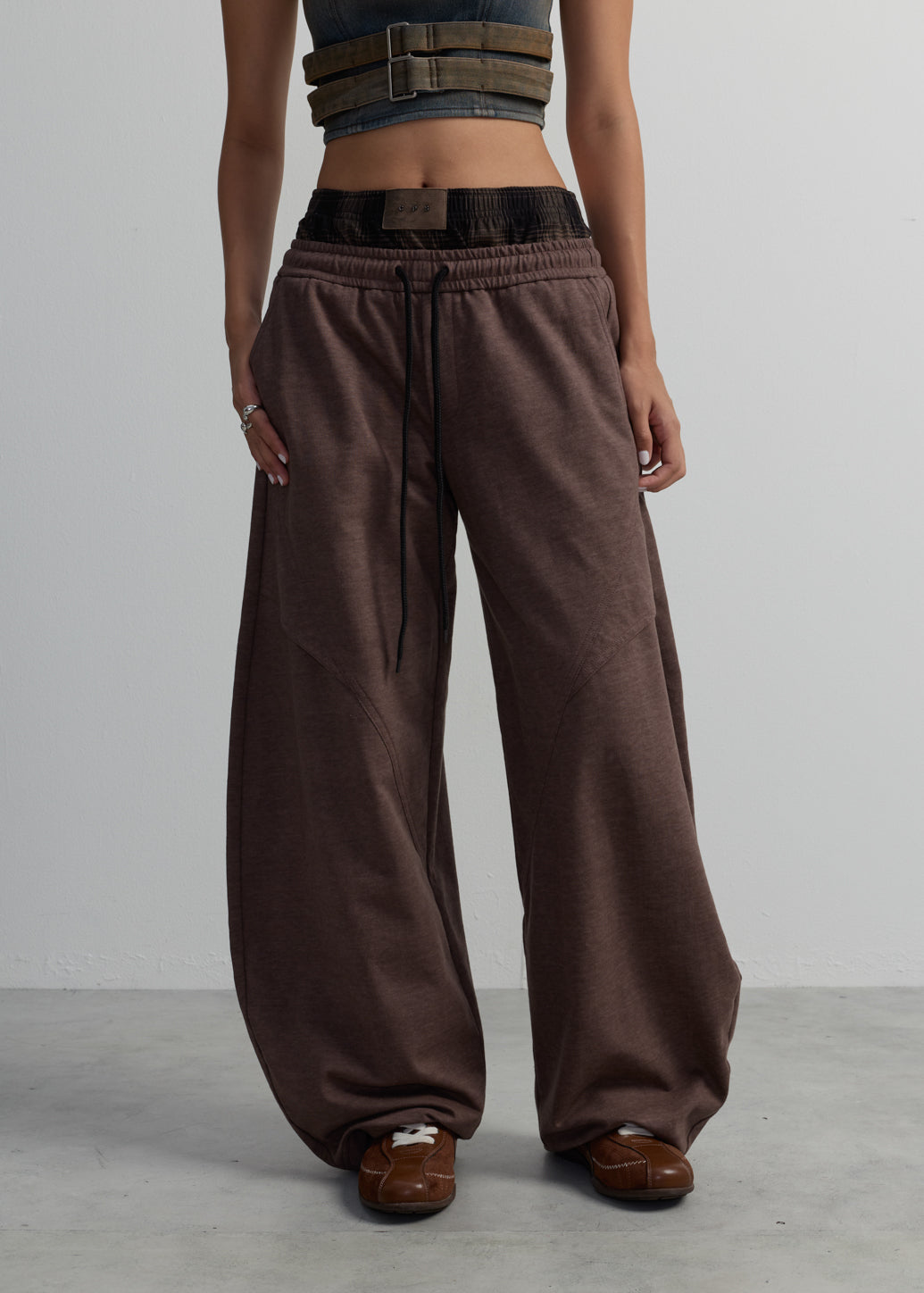 DOUBLE WAIST TRACK PANTS
