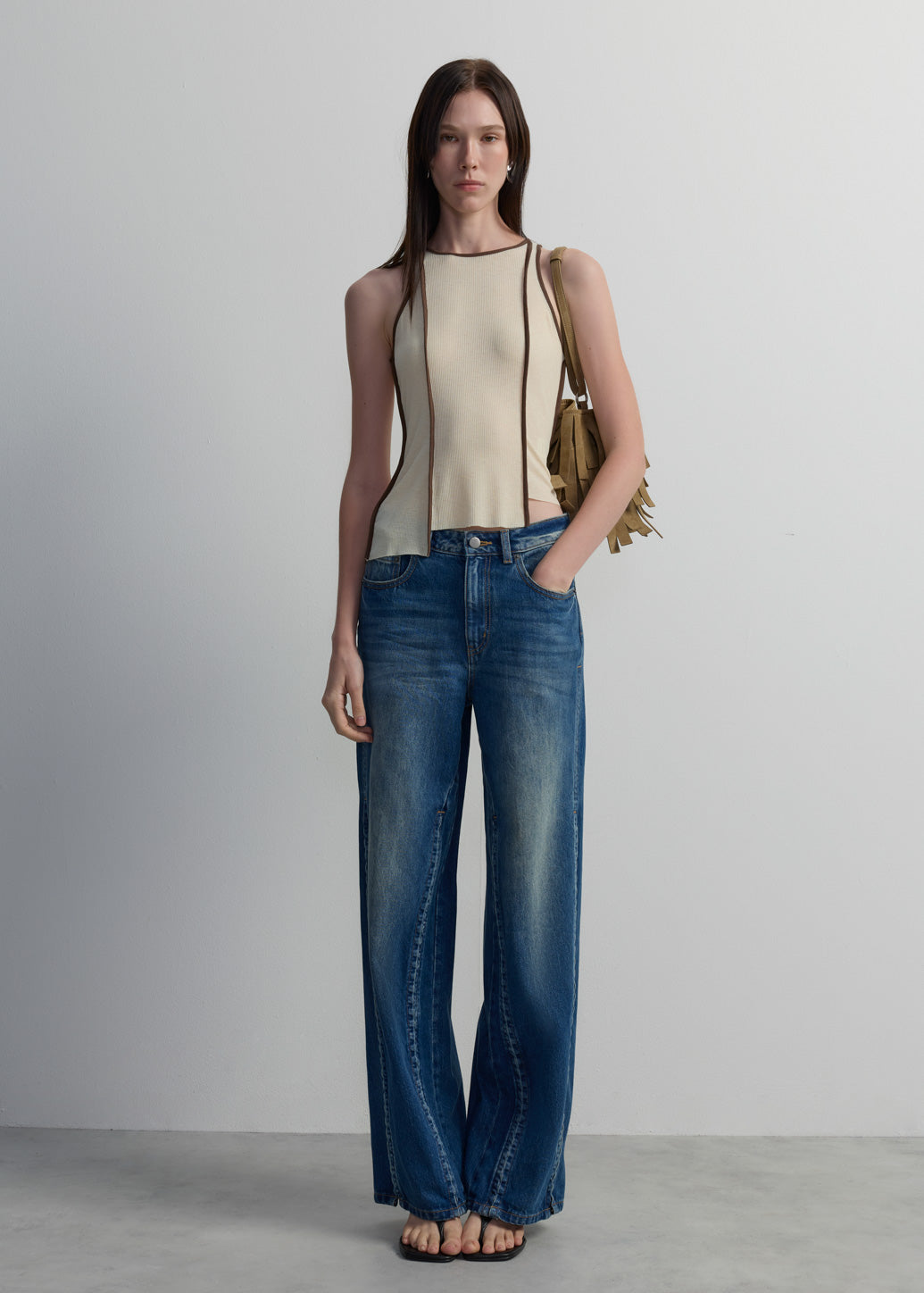 CONTRAST PIPING TANK TOP