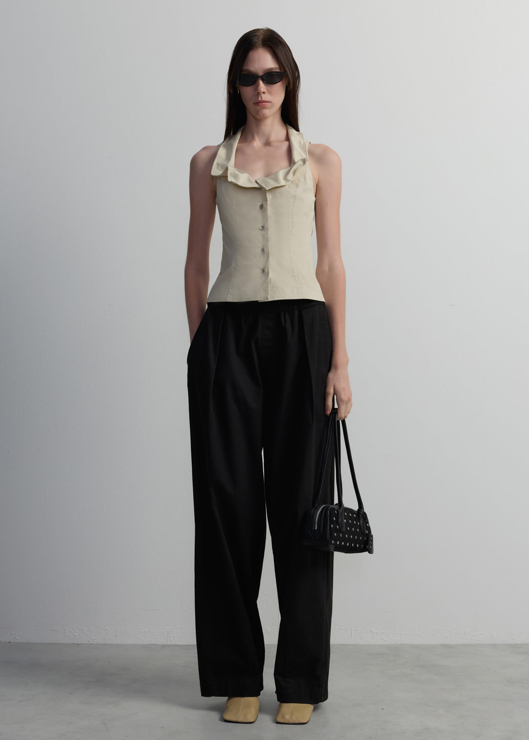 BUTTONED HALTER TOP