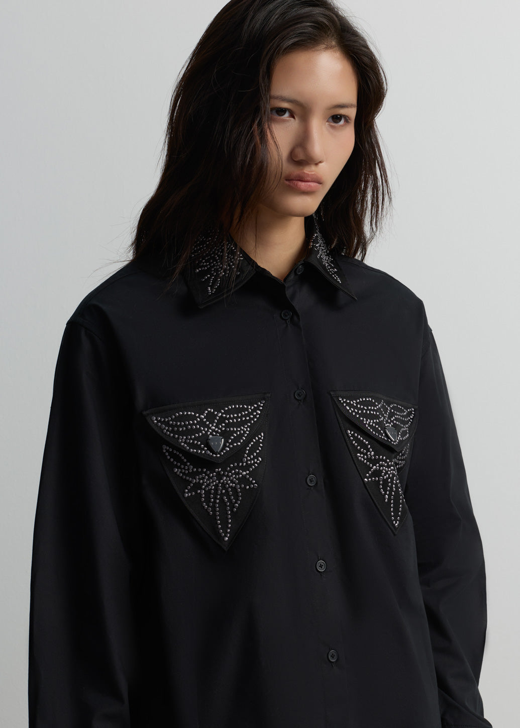 STUDDED WESTERN OVERSIZED SHIRT