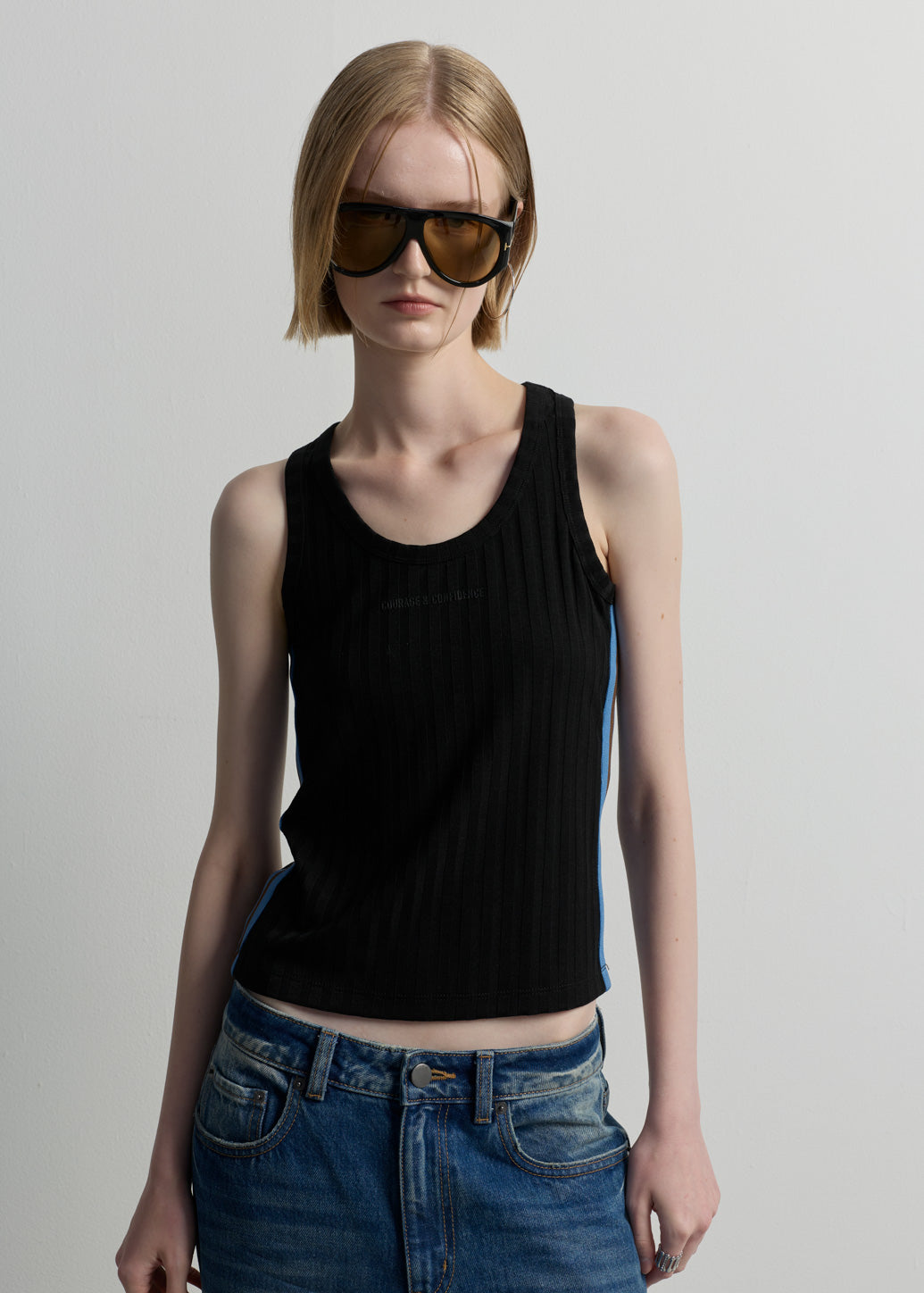 SPORT TAPE RIBBED TANK