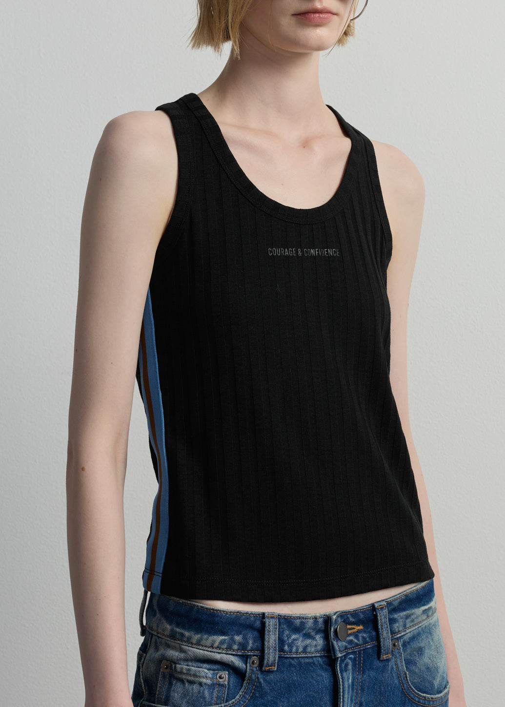 SPORT TAPE RIBBED TANK