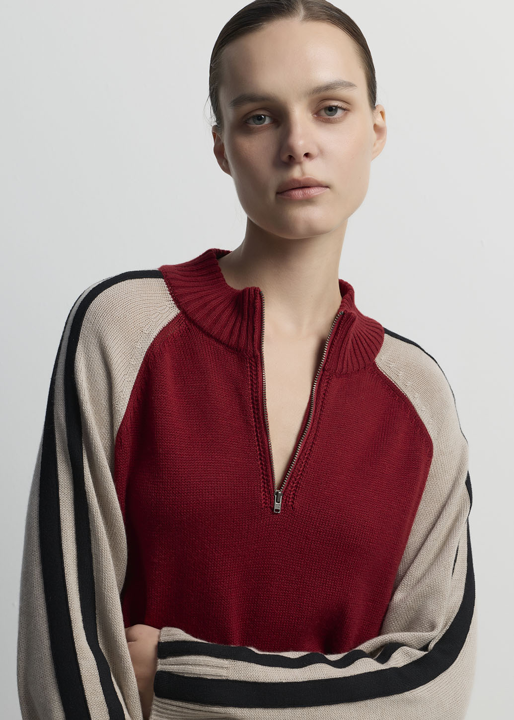 HALF-ZIP KNIT SWEATER